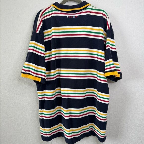 COOGI Men’s Sz XXL 100% Cotton Striped Rugby Polo Shirt Multicolor Y2K Casual - Picture 4 of 9